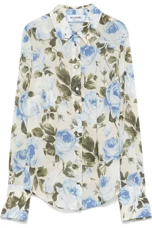 Blugirl Camisa con rosa estampada