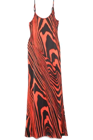 DAVID KOMA Vestido largo a rayas