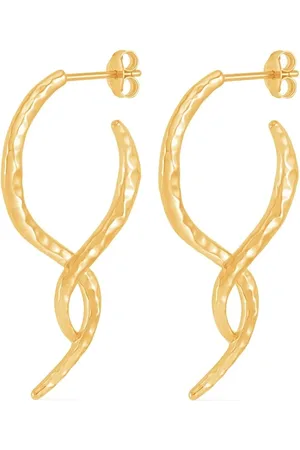 Dower and Hall Pendientes de aro grandes con diseño entrelazado