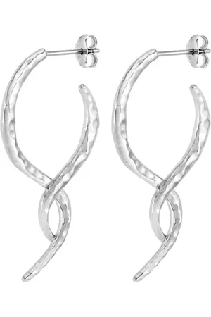 Dower and Hall Pendientes de aro grandes con diseño entrelazado