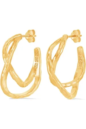 Dower and Hall Pendientes de aro entwined con diseño retorcido