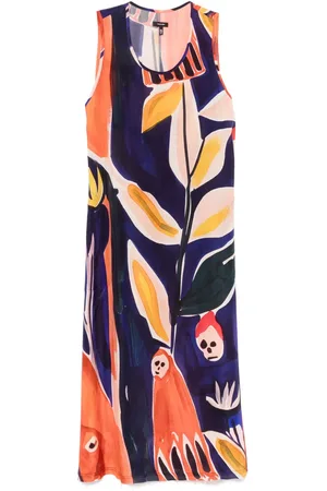 R13 Vestido midi estampado