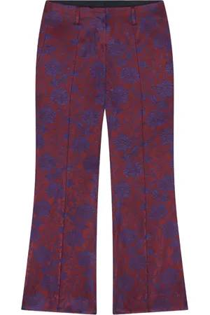 DRIES VAN NOTEN Pantalones con motivo floral en jacquard