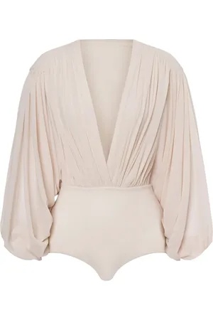 Serafini Top con mangas drapeadas