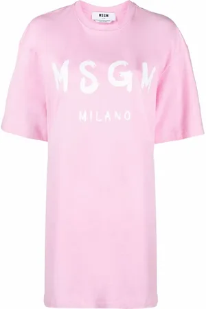 Msgm Vestido estilo camiseta con logo