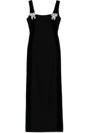 Dina Melwani Vestido largo con detalle de lazo