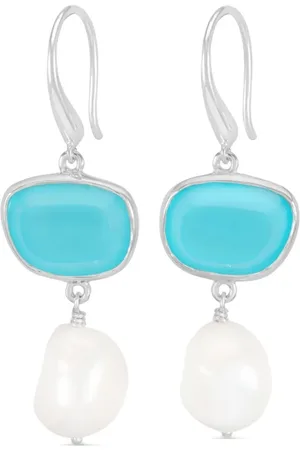 Dower and Hall Pendientes largos con perla