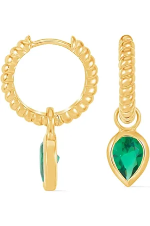 Dower and Hall Pendientes de aros con charm huggie