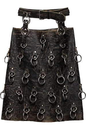 Prada Minifalda de piel con detalle de anilla