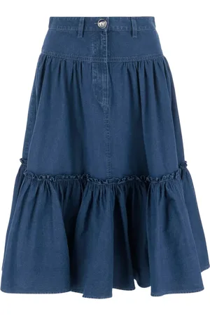 VALENTINO GARAVANI Falda midi vaquera con capas escalonadas