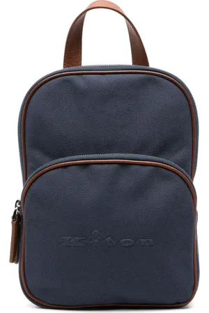Kiton Bolso messenger con logo en relieve