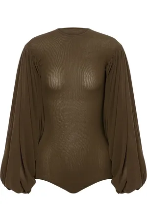 Serafini Top con mangas drapeadas