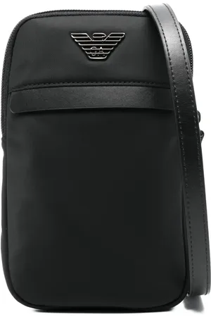 Emporio Armani Bolso messenger con placa del logo
