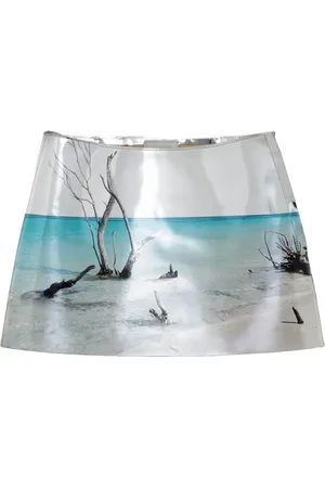 Prada Minifalda brillante de piel