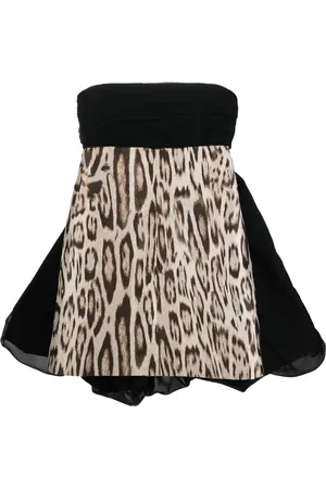 Giambattista Valli Vestido con animal print y lazo oversize