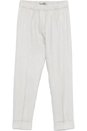 D.EXTERIOR Pantalones de sarga con motivo de espiga