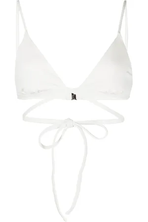 Simkhai Top de bikini con diseño cruzado y lazo