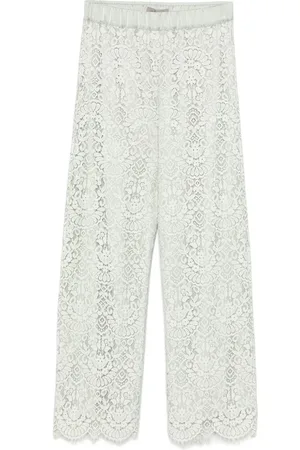 D.EXTERIOR Pantalones con encaje floral