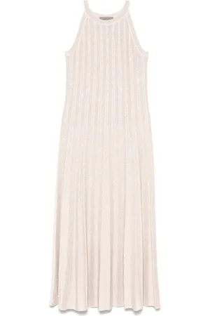 D.EXTERIOR Vestido midi de lúrex y punto