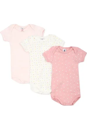 Petit Bateau Set de tres bodies de algodón