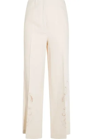 Twin-Set Pantalones anchos de lino con cordones