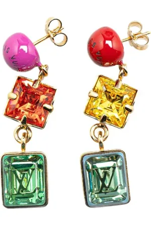 LOUIS VUITTON Pendientes Cosmopolitan Drop Push Back de resina y cristal 2011
