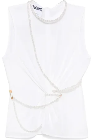 Moschino Top con detalle de perlas artificiales