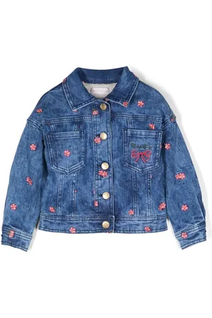 MONNALISA Chaqueta vaquera con bordado floral