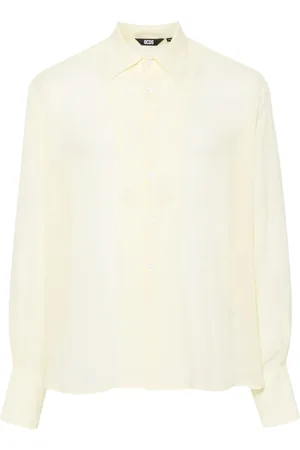 GCDS Camisa de georgette con logo bordado
