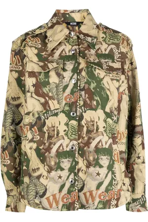 GCDS Sobrecamisa Hentai con motivo en jacquard
