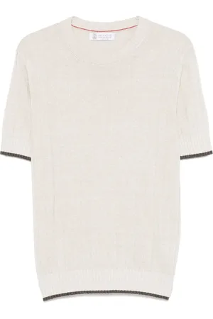 Brunello Cucinelli Camiseta de canalé