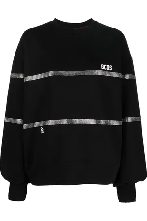 GCDS Sudadera a rayas con apliques de cristal