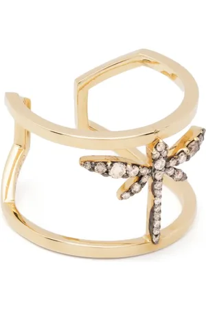 ANAPSARA Anillo Mini Dragonfly en oro amarillo de 18kt con diamantes