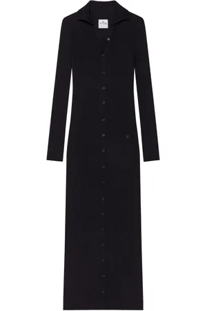 Courrèges Vestido midi con botones
