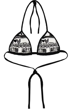 LANEUS Top de bikini con logo en intarsia
