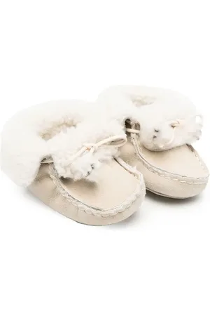 BONPOINT Zapatos primeros pasos con ribete de pelo