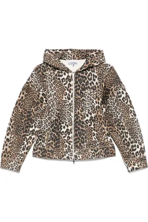 Ganni Sudadera con motivo de leopardo y capucha