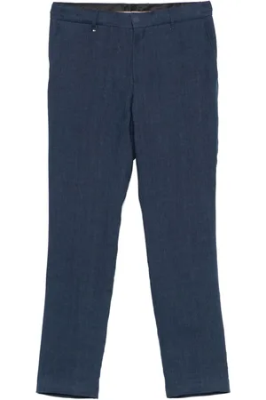 HUGO BOSS Pantalones de vestir de lino con pinzas