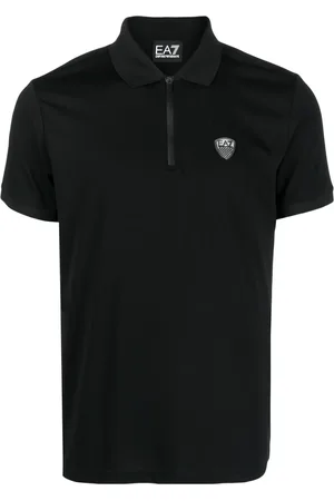 EA7 Polo con media cremallera y logo
