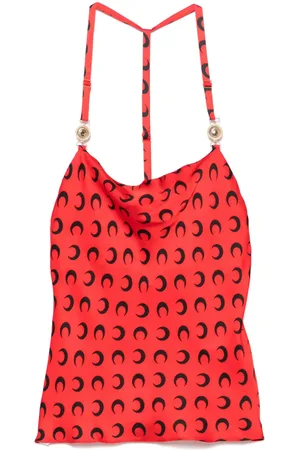 Marine Serre Top con estampado de lunas crecientes