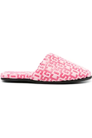GCDS Slippers con monograma y puntera redonda