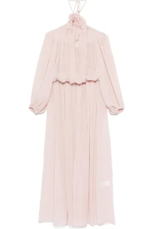 BLUMARINE Vestido largo con broche floral