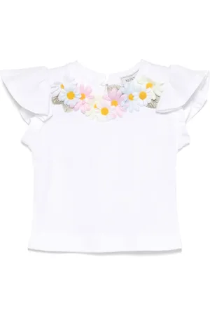 MONNALISA Camiseta con aplique floral
