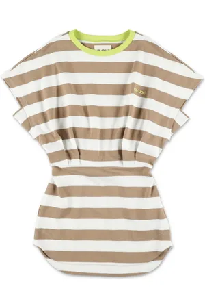 DOUUOD KIDS Vestido estilo camiseta a rayas