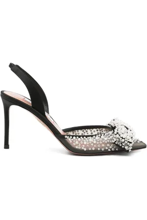 Aquazzura Zapatos con tacón de 90 mm, tira trasera y lazo