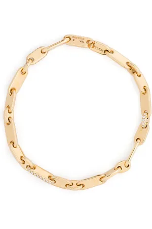 MAOR Pulsera Monolinka 4MM en oro amarillo de 18 ct con diamantes