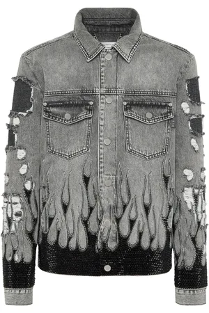Philipp Plein Chaqueta vaquera Strass Flame oversize