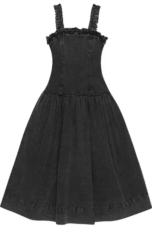 Ganni Vestido midi con detalle de volantes