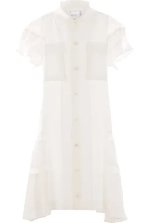 SACAI Vestido camisero de manga corta