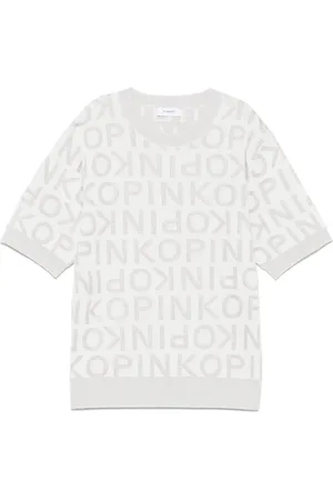 Pinko Camiseta con logo en jacquard